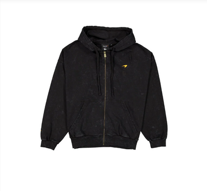 Mclaren Men's Washed Full Zip Oversized Hoodie Black 2025-Fanwear