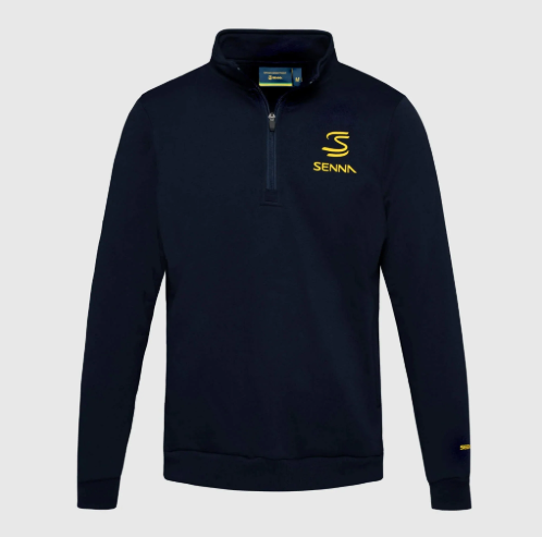 Ayrton Senna Men's Legacy Fleece 1/4 Zip Navy 2025-Fanwear