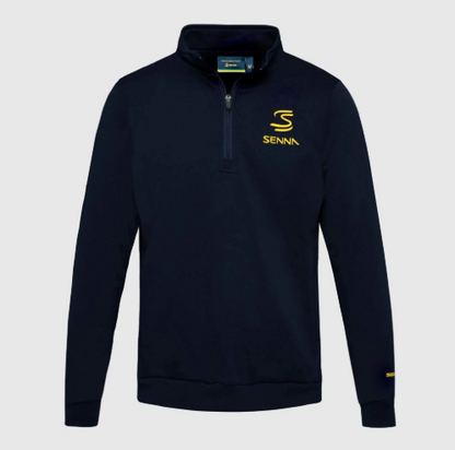 Ayrton Senna Men's Legacy Fleece 1/4 Zip Navy 2025-Fanwear